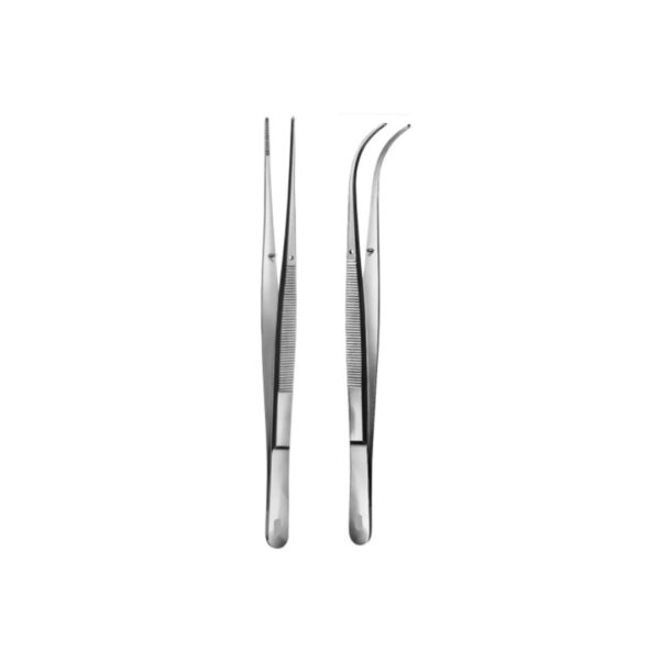 Forceps (17) Brophy tissue forceps 1 x 2 teeth: straight 20cm, curved 20cm