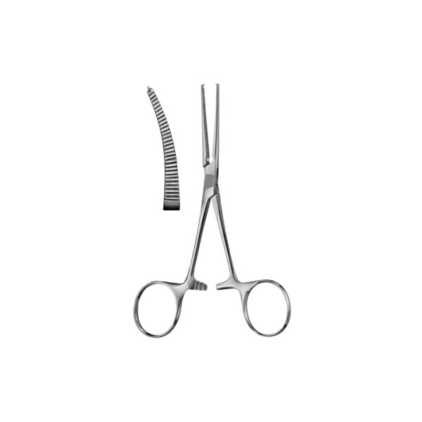 Kocher artery forceps 1 x 2 teeth curved: 12.5cm, 14cm, 15cm, 18cm, 20cm, 23cm, 26cm