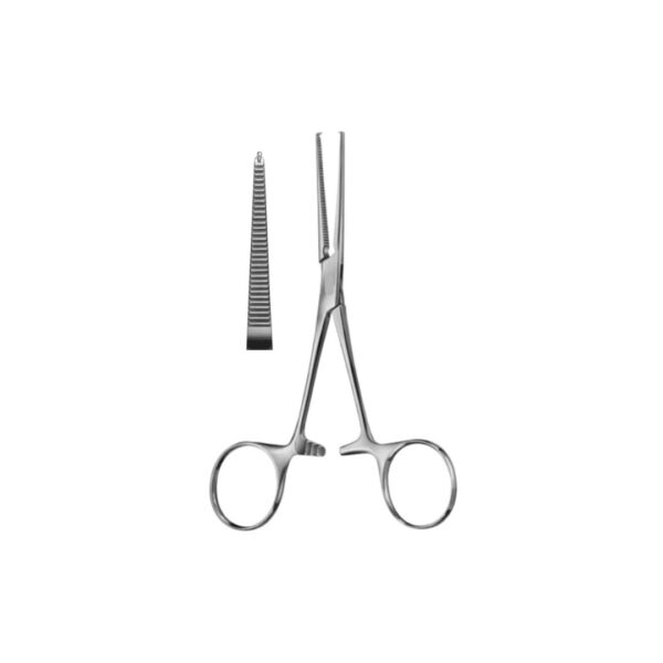 Kocher artery forceps 1 x 2 teeth straight: 12.5cm, 14cm, 15cm, 18cm, 20cm, 23cm, 26cm