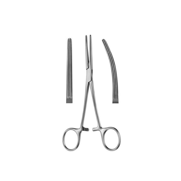 Rochester carmalt artery forceps: straight 16cm, straight 20cm, curved 16cm, curved 20cm
