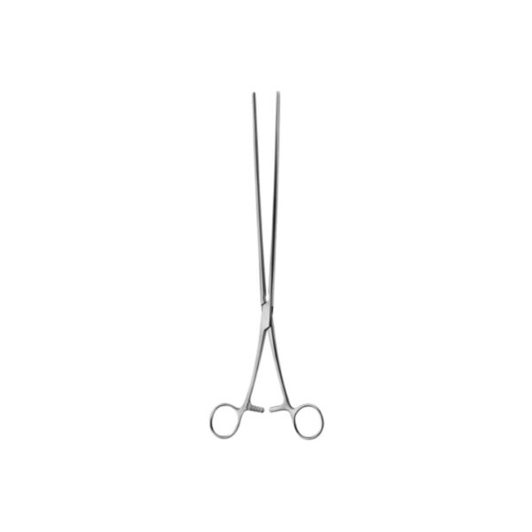 Scudder intestinal clamp: straight 33cm, curved 33cm
