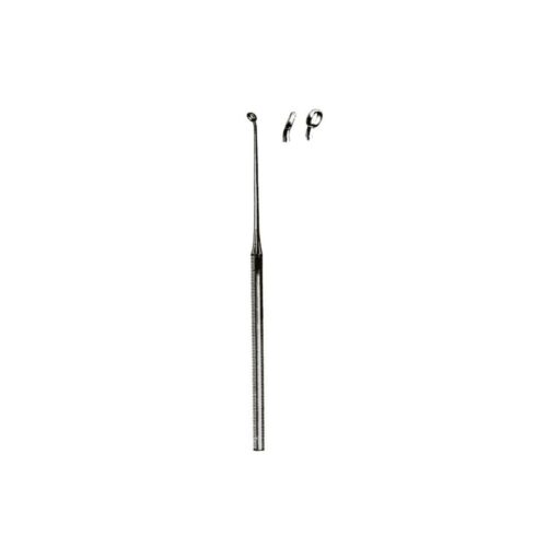Buck ear curette: straight 16.5cm, curved 16.5cm