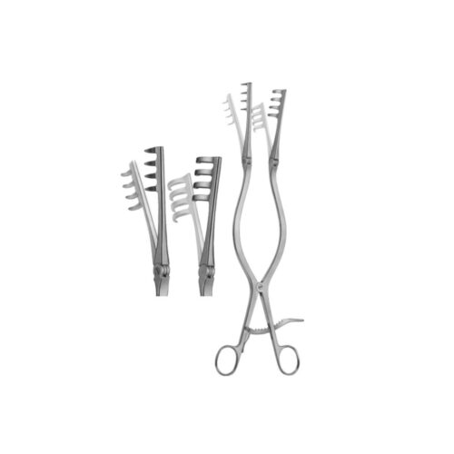 Beckmann adson retractor 4 x4 prongs sharp: 31cm