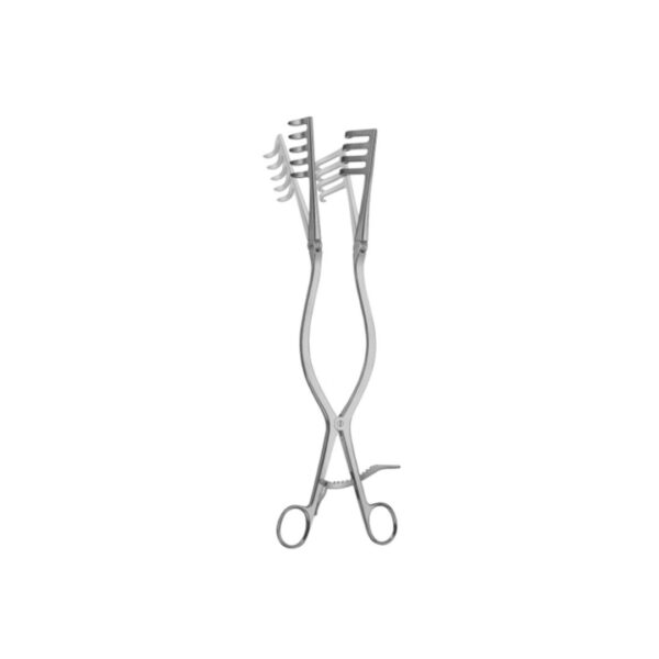 Adson retractor 4 x 5 prongs blunt: 32cm