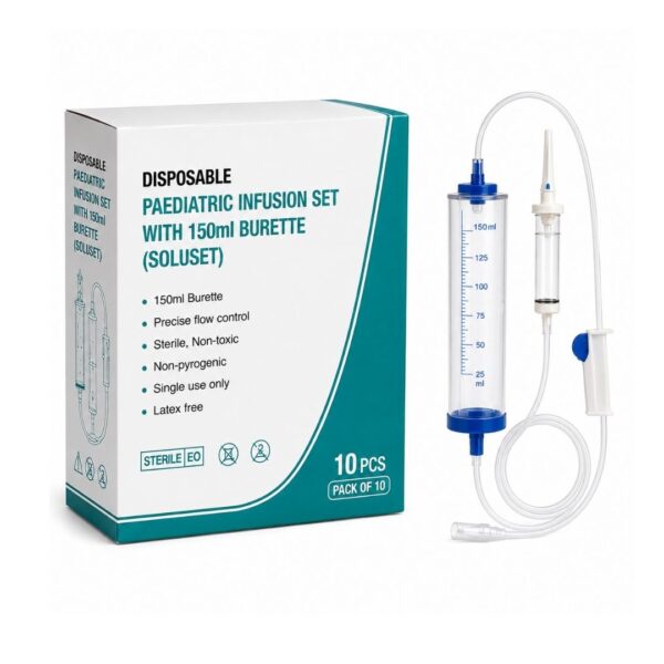 Disposable Paediatric Infusion Set with 150ml Burette (Soluset)
