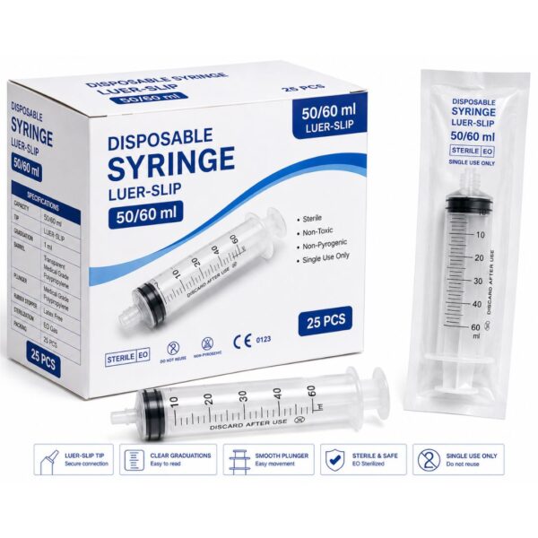 Disposable 50/60ml Syringe Luer-slip