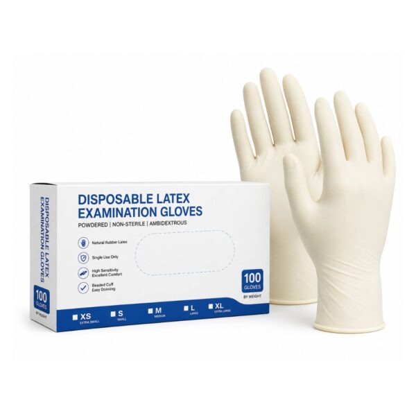 Protective Wear (9) Disposable Latex Examination Gloves
